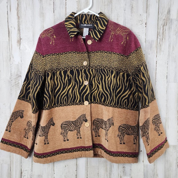 Sag Harbor Jackets & Blazers - Vintage Sag Harbor African Zebra Print Jacket Size 12